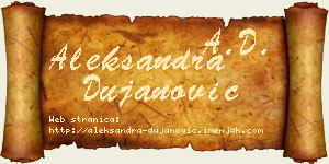 Aleksandra Dujanović vizit kartica